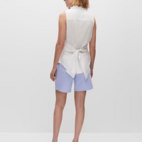 MELANIE LYNE: Tie Front Button Down Shirt - ivory - Picture 4 of 11